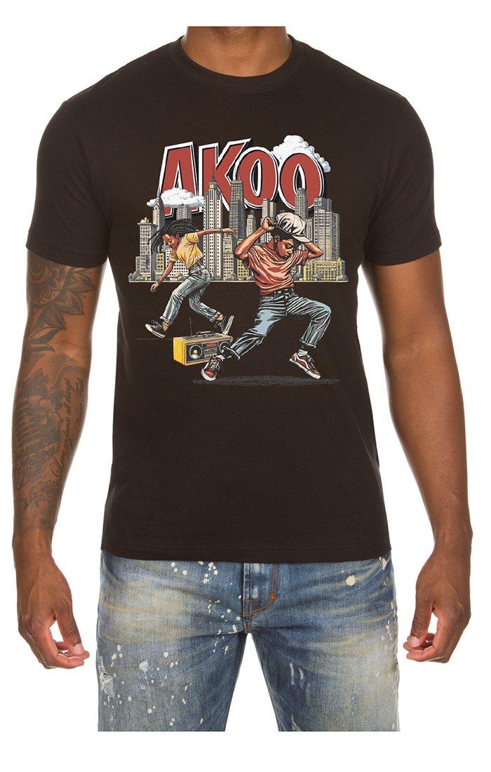 AKOO Men's Get Down Short Sleeve Tee - Black - BLACK